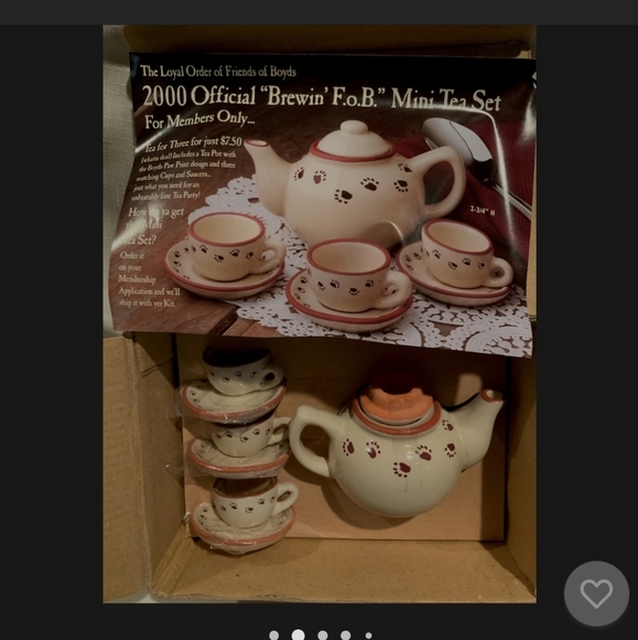Friends Of Boyds Bears Paw Print Tea Set For 3 - Picture 10 of 12
